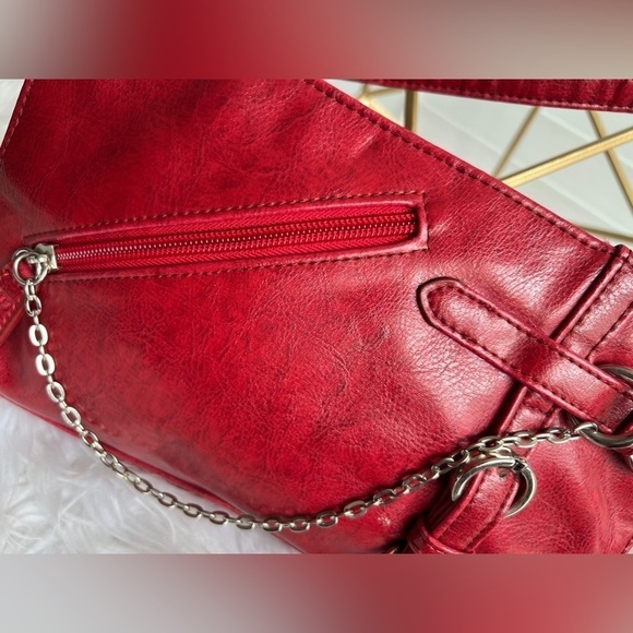 Botelli red silver hardware chain handbag - Picture 8 of 13